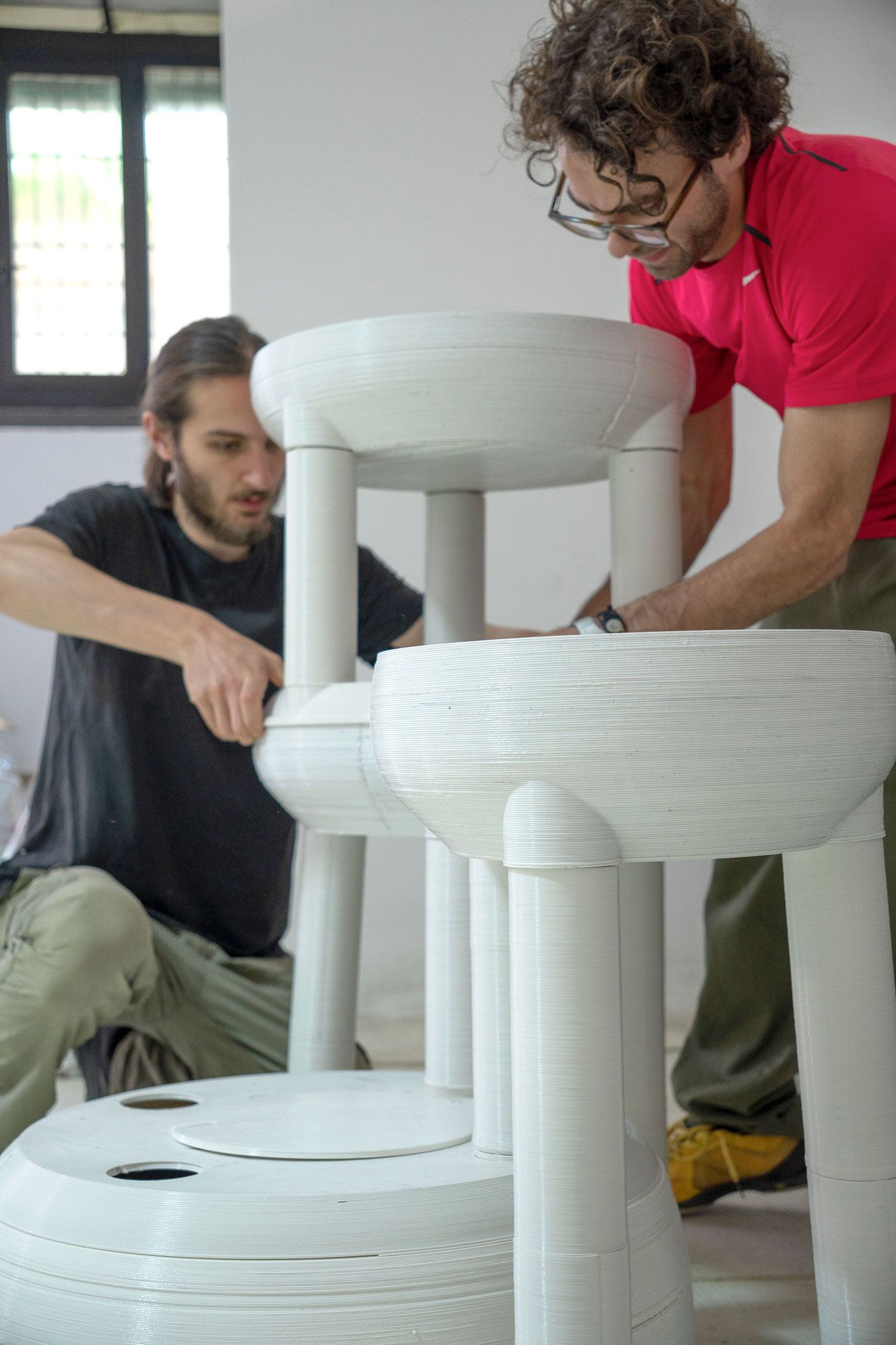 montaggio sistema modulare per agricoltura urbana in stampa 3D in PLA riciclato
